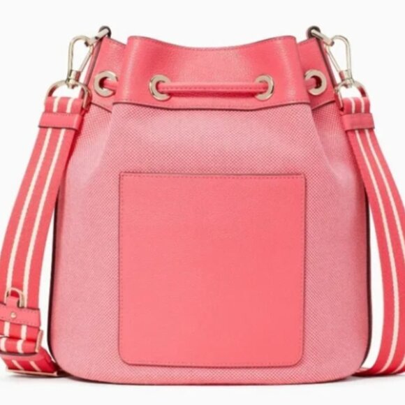 Kate Spade Rosie Canvas Large Bucket Bag Pink Peppercorn NWT! - Picture 7 of 12